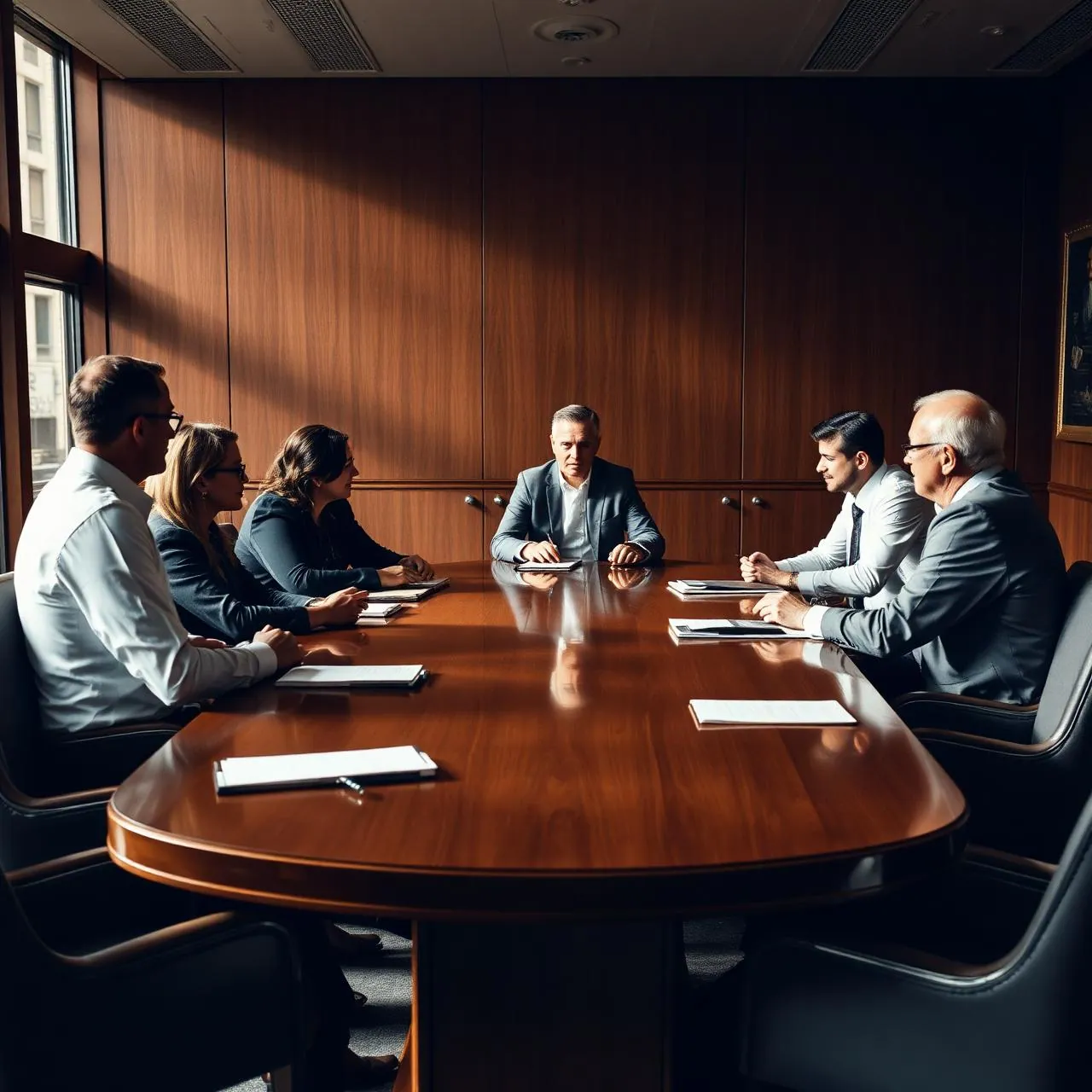 Professionelles Boardroom-Setting mit Investoren